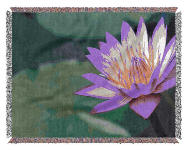 Lotus flower up close pink Woven Blanket