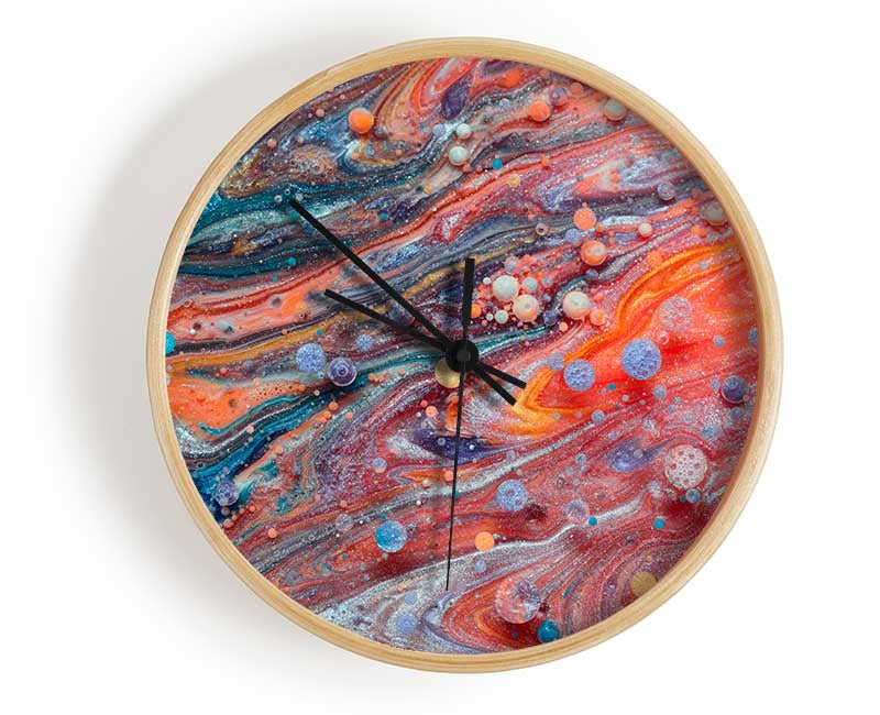 Circles of paint and colour Clock - Wallart-Direct UK