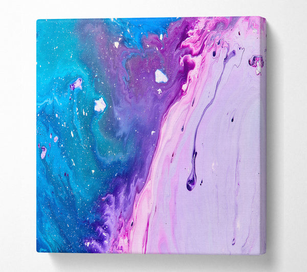 A Square Canvas Print Showing Colours mixing together Square Wall Art