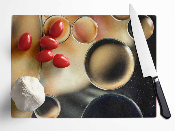 Abstract circles droplets Glass Chopping Board