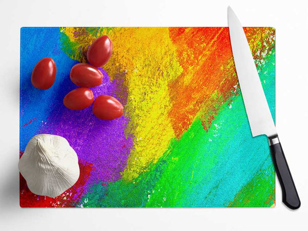 Multicoloured powders Glass Chopping Board