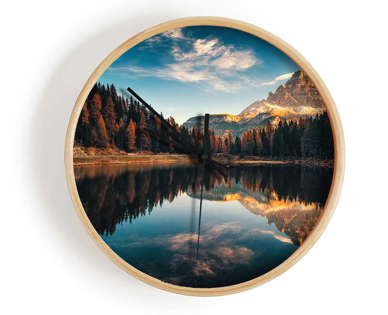 Lago Antorno clear waters Clock - Wallart-Direct UK