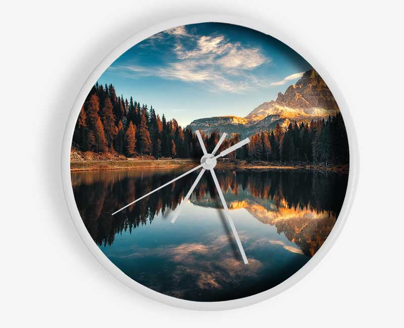 Lago Antorno clear waters Clock - Wallart-Direct UK