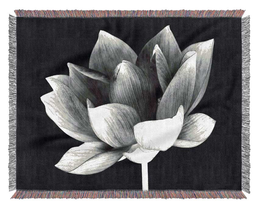 Black and white flower beauty Woven Blanket