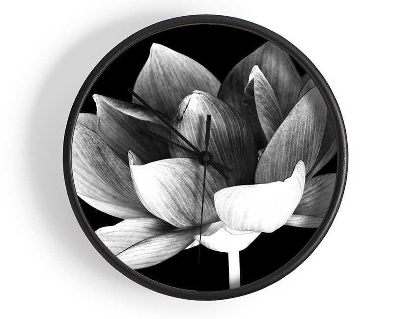 Black and white flower beauty Clock - Wallart-Direct UK