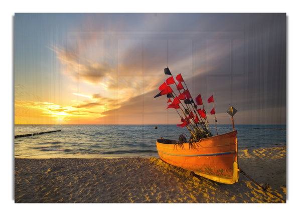 Flags in a fishing boat