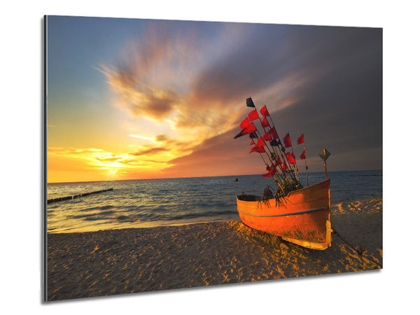 Flags in a fishing boat