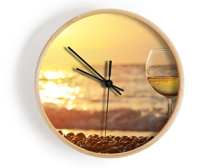 Wine on the beach Clock - Wallart-Direct UK