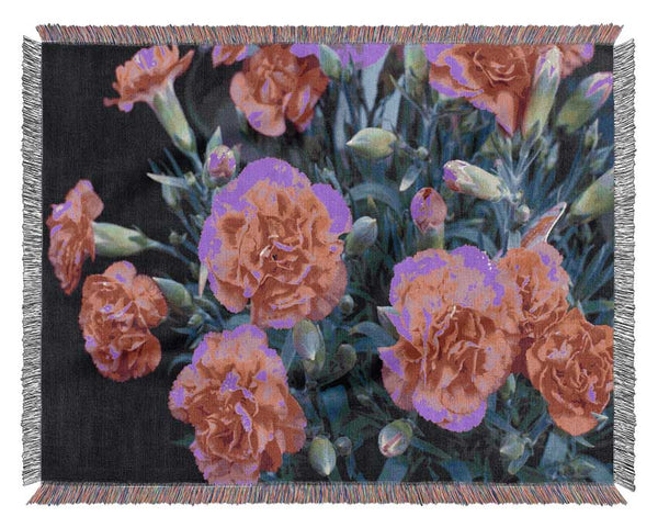 Pink flowers rising Woven Blanket