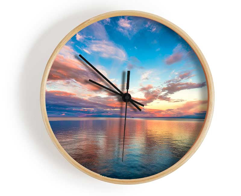 Stunning skies above the sea Clock - Wallart-Direct UK