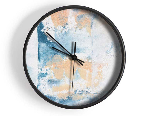 Textured blue and cream Clock - Wallart-Direct UK