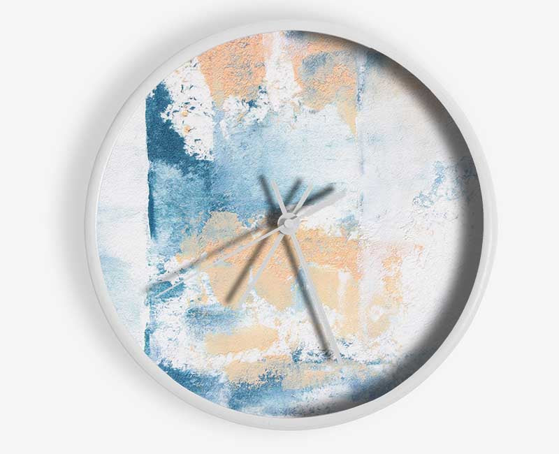 Textured blue and cream Clock - Wallart-Direct UK