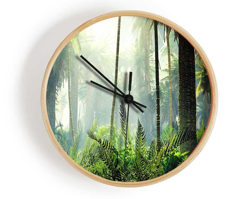 Green ancient forest Clock - Wallart-Direct UK