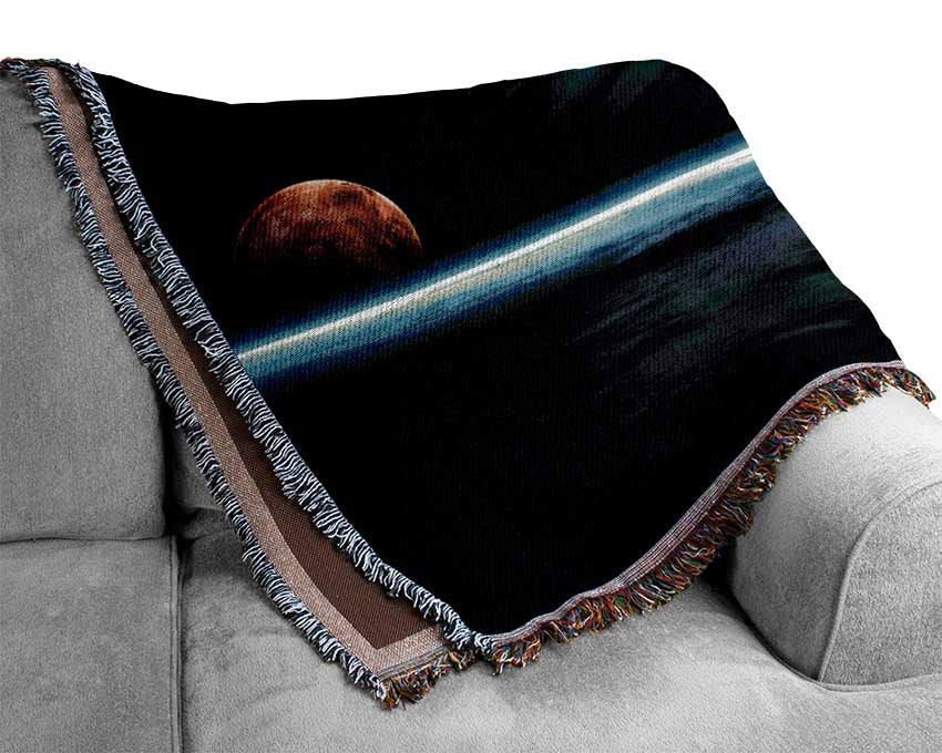 Out in space planets Woven Blanket