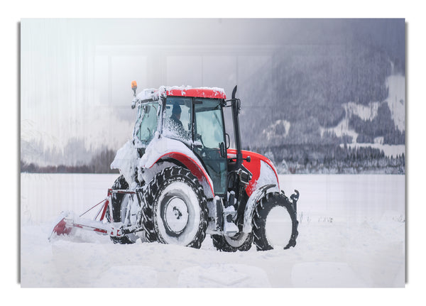 Tractor in the snow