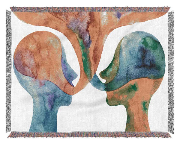 Soul connection in watercolour Woven Blanket