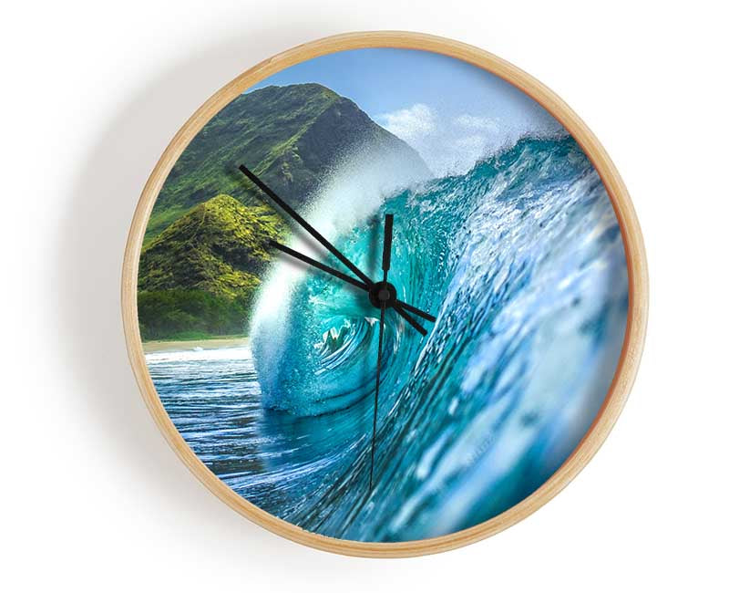 Water swirling waves Clock - Wallart-Direct UK