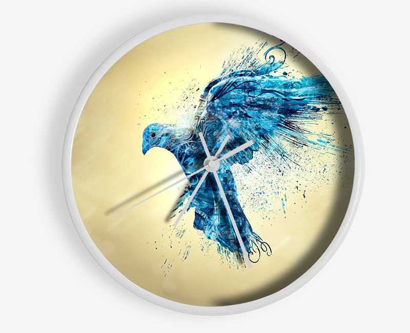 Blue bird illustrations flight Clock - Wallart-Direct UK