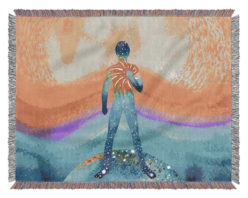 Stronger heart watercolour Woven Blanket