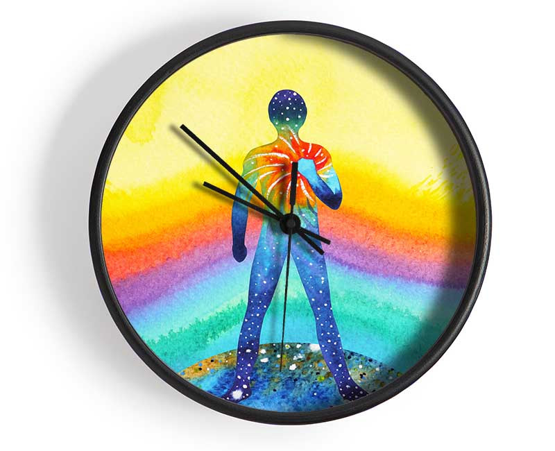 Stronger heart watercolour Clock - Wallart-Direct UK