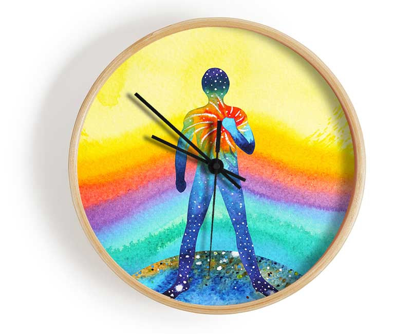 Stronger heart watercolour Clock - Wallart-Direct UK