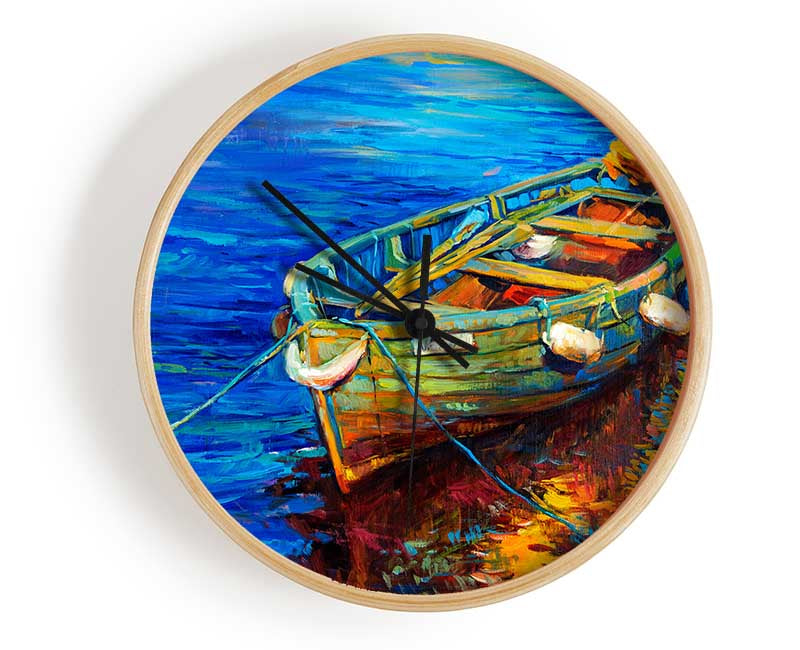 Fishing boat illiustration Clock - Wallart-Direct UK