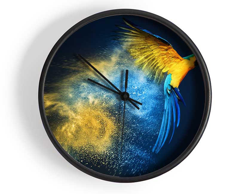 powder parrot take off Clock - Wallart-Direct UK