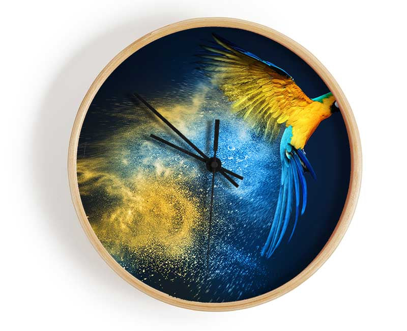 powder parrot take off Clock - Wallart-Direct UK