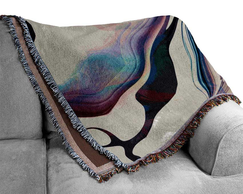 Swirly colours and motions Woven Blanket