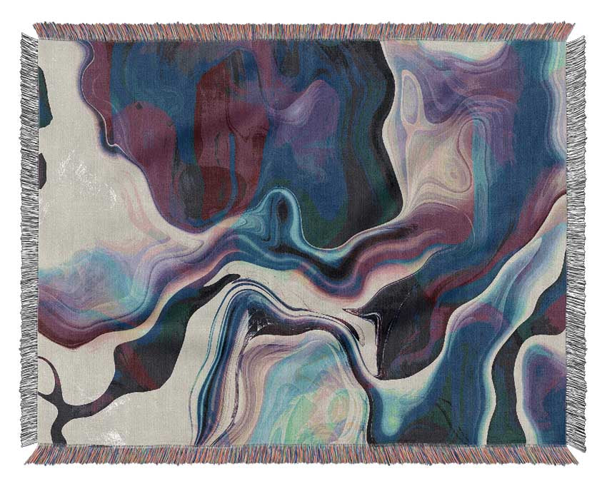 Swirly colours and motions Woven Blanket