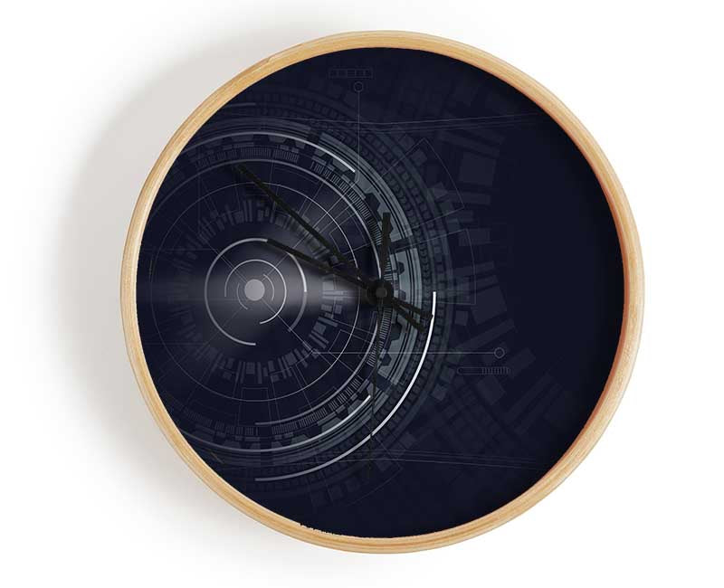 digital circles and lines Clock - Wallart-Direct UK