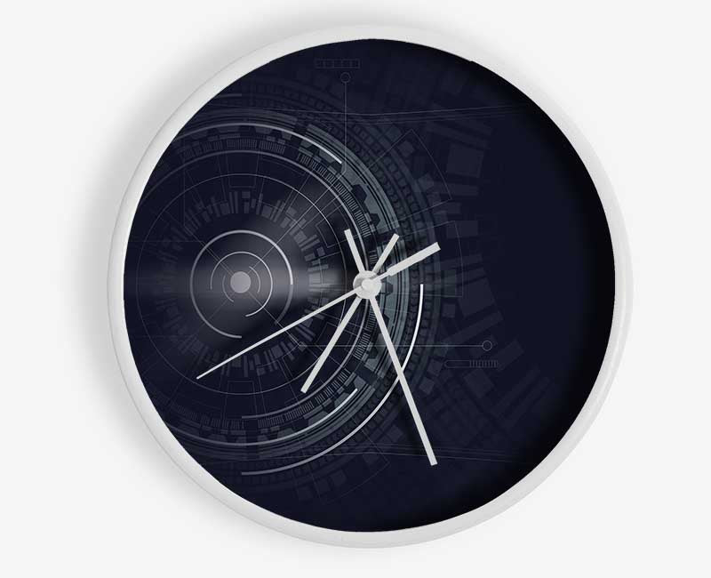 digital circles and lines Clock - Wallart-Direct UK