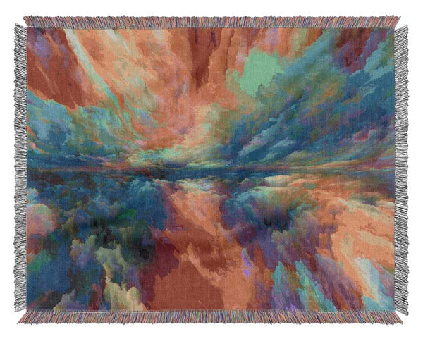 Vibrant powdered colours sky Woven Blanket