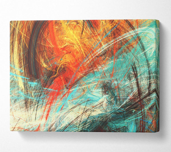 Picture of Fire and Ice explosion Canvas Print Wall Art