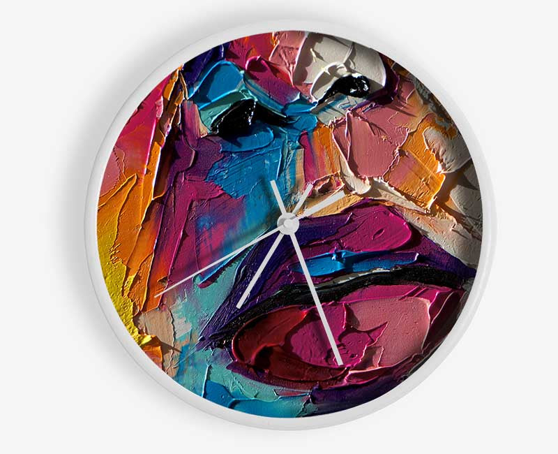 Textures of paint and colour Clock - Wallart-Direct UK