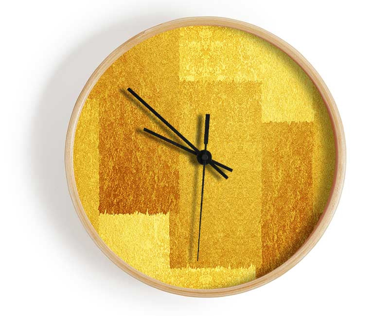 Rollers of yellow paint Clock - Wallart-Direct UK