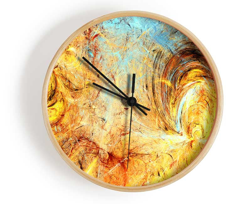 Firey swirls and ice Clock - Wallart-Direct UK