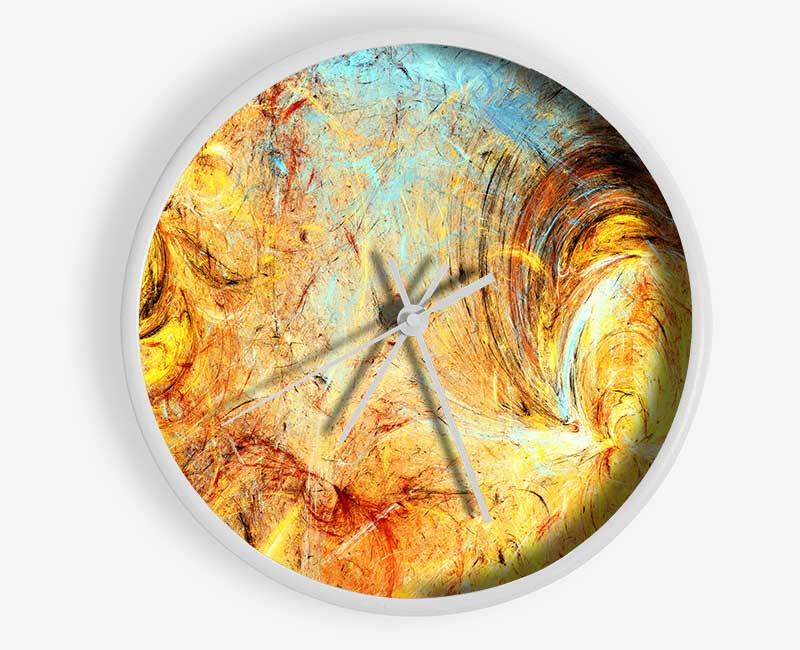 Firey swirls and ice Clock - Wallart-Direct UK