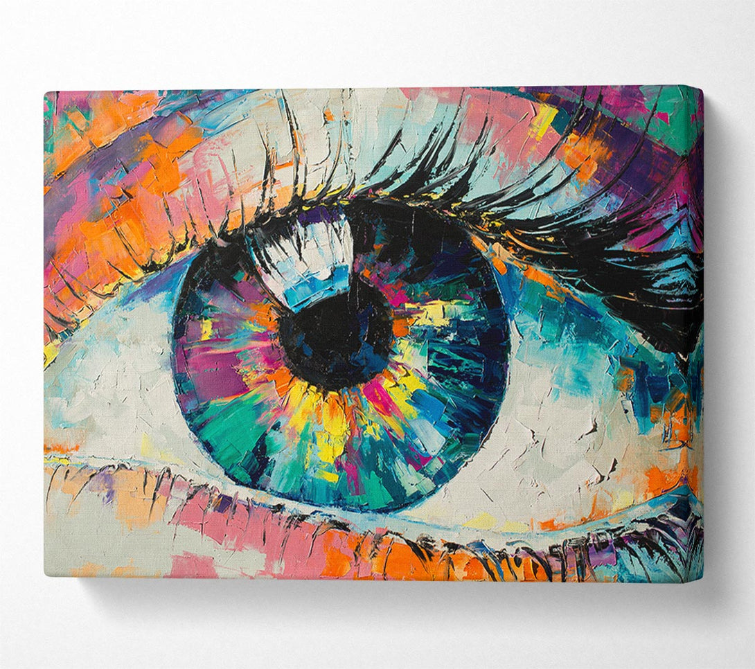 Picture of Detailed eye up close acrylic paints Canvas Print Wall Art