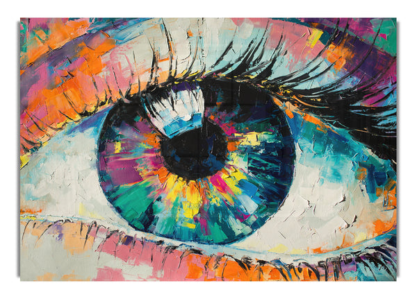 Detaillierte Auge aus nächster Nähe Acrylfarben