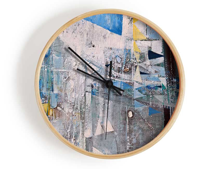 trianges washed over Clock - Wallart-Direct UK