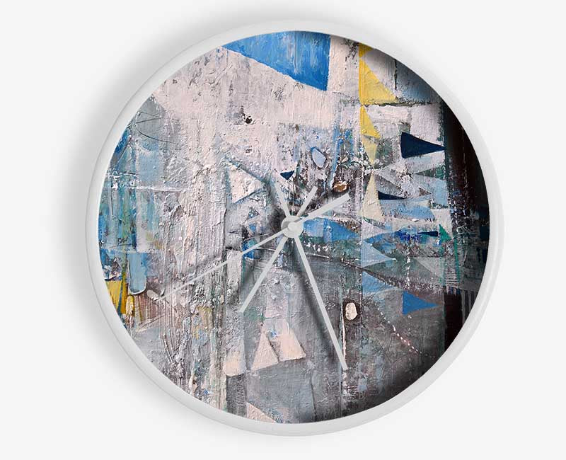 trianges washed over Clock - Wallart-Direct UK