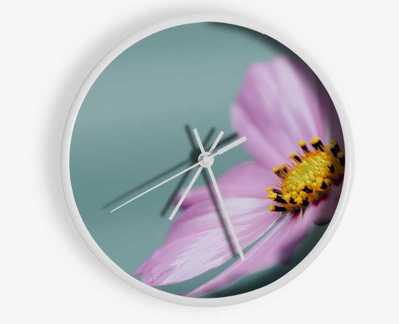 Flower shot from the side pink Clock - Wallart-Direct UK