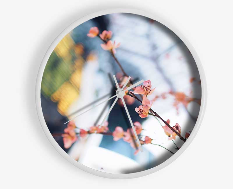 Cherry blossum in focus Clock - Wallart-Direct UK