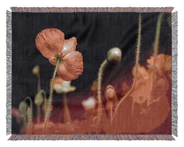 Poppy standing tall Woven Blanket