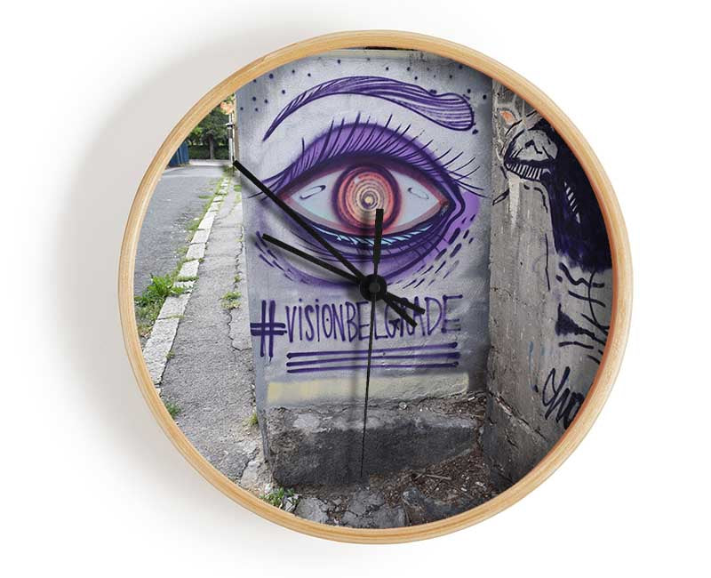 Spray painted eye Clock - Wallart-Direct UK