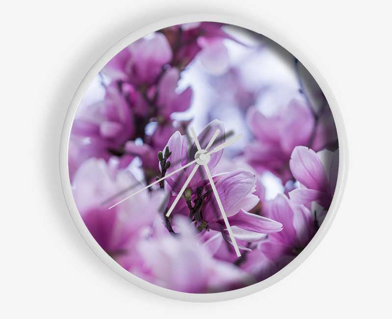 Lilac flowers striking detail Clock - Wallart-Direct UK