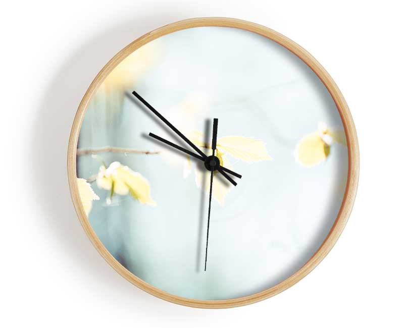 Bleached leaves Clock - Wallart-Direct UK