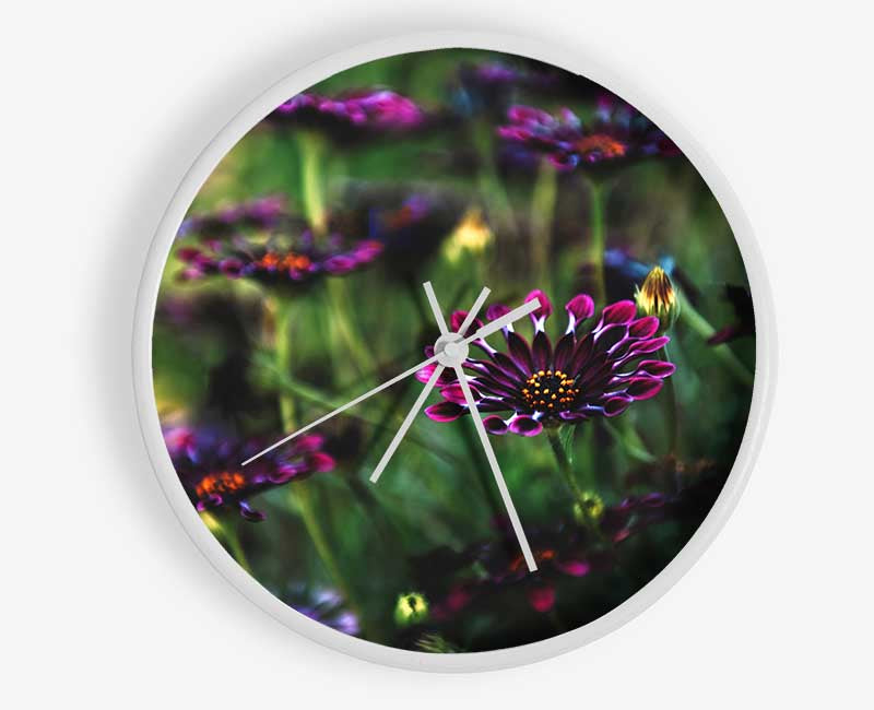 Star flowers suspending off the ground Clock - Wallart-Direct UK