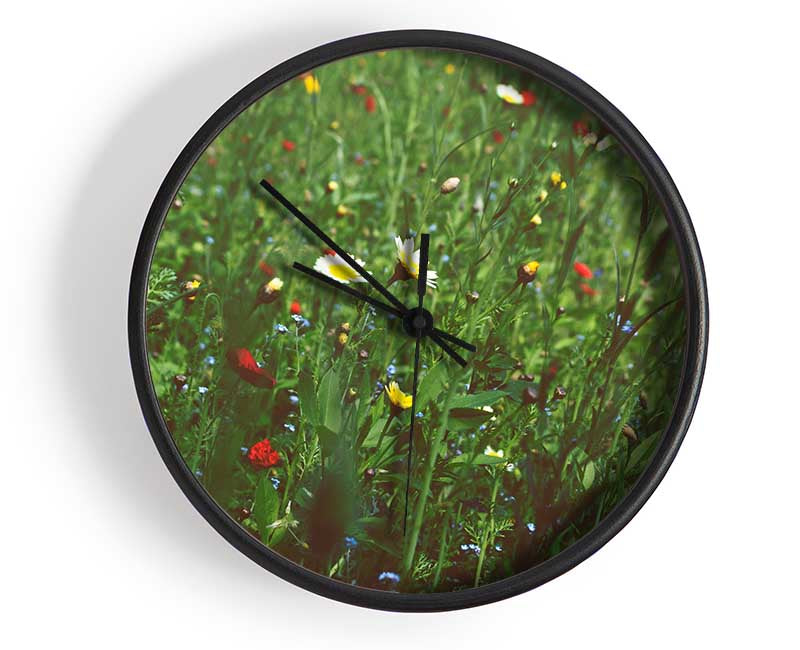 Springtime flowers greenery Clock - Wallart-Direct UK